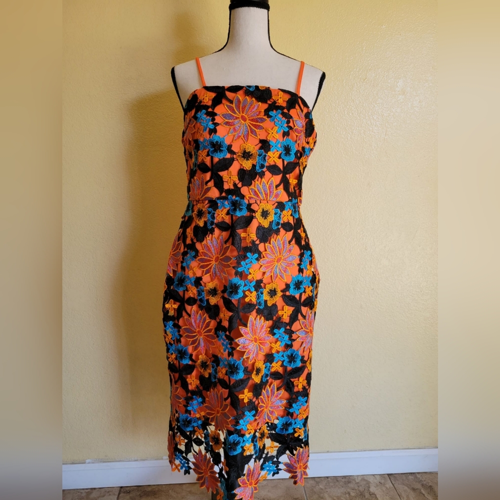Orange lace dress